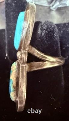Navajo VTG Ring Size 6 Split Shank Turquoise Native American Handmade 68 Oz. 925