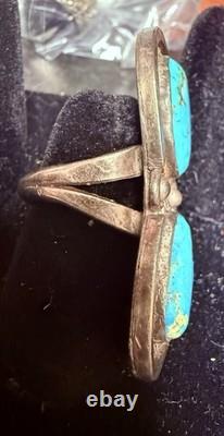 Navajo VTG Ring Size 6 Split Shank Turquoise Native American Handmade 68 Oz. 925