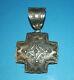 Navajo Vincent Platero Sterling Silver Repousse Concho Stamped Cross XL Pendant