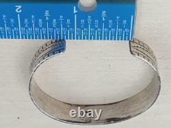Navajo WT Mark Silver Native American Style Cuff Bracelet 6.25 Interior Size