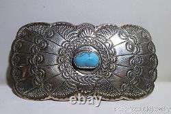 Navajo Wilbert Benally Turquoise Brooch Sterling Silver Native American Vintage