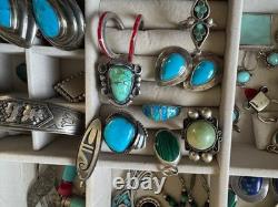 Navajo Zuni Native American Indian Vintage Sterling Silver Turquoise Jewelry Lot