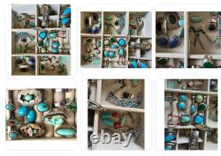Navajo Zuni Native American Indian Vintage Sterling Silver Turquoise Jewelry Lot
