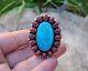 Navajo jewelry Coral & Turquoise Cluster Sterling Ring signedGeneva Size8