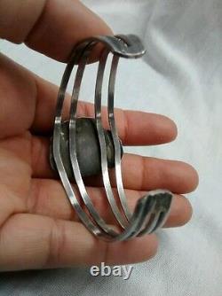 Nice vintage Native American Navajo sterling coral cuff bracelet