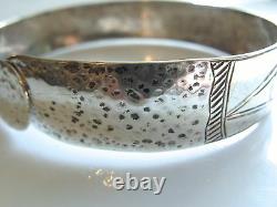 Northwest Coast Engraved Silver Bangle Bracelet