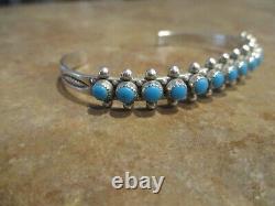 OLDER MINT Vintage Navajo Sterling Silver SNAKE EYE Turquoise Row Bracelet