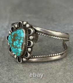 OLD Vintage Native American NAVAJO LONE MOUNTAIN Turquoise Sterling Bracelet