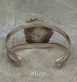 OLD Vintage Native American NAVAJO LONE MOUNTAIN Turquoise Sterling Bracelet