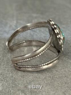 OLD Vintage Native American NAVAJO LONE MOUNTAIN Turquoise Sterling Bracelet