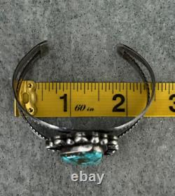 OLD Vintage Native American NAVAJO LONE MOUNTAIN Turquoise Sterling Bracelet