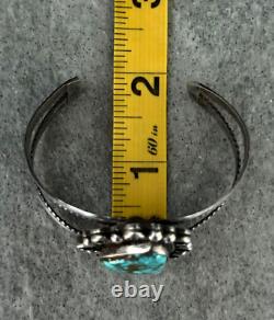 OLD Vintage Native American NAVAJO LONE MOUNTAIN Turquoise Sterling Bracelet