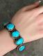 OLD Vintage Native American Navajo 5 Turquoise Sterling silver Bracelet