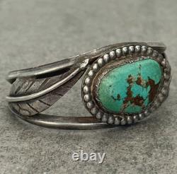 OLD Vintage Native American Navajo CARICO LAKE Turquoise Sterling Bracelet 6.75