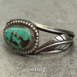 OLD Vintage Native American Navajo CARICO LAKE Turquoise Sterling Bracelet 6.75