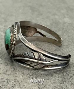 OLD Vintage Native American Navajo CARICO LAKE Turquoise Sterling Bracelet 6.75