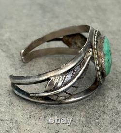 OLD Vintage Native American Navajo CARICO LAKE Turquoise Sterling Bracelet 6.75