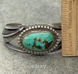 OLD Vintage Native American Navajo CARICO LAKE Turquoise Sterling Bracelet 6.75