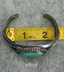 OLD Vintage Native American Navajo CARICO LAKE Turquoise Sterling Bracelet 6.75