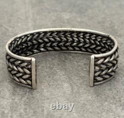 OLD Vintage Native American Navajo DOUBLE Rope Sterling silver Bracelet 50+g