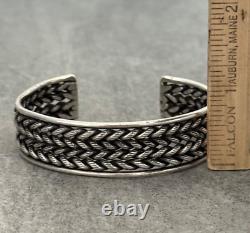 OLD Vintage Native American Navajo DOUBLE Rope Sterling silver Bracelet 50+g