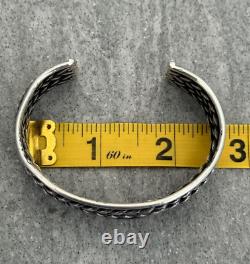 OLD Vintage Native American Navajo DOUBLE Rope Sterling silver Bracelet 50+g