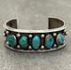 OLD Vintage Native American Navajo FIVE Turquoise Sterling silver Bracelet 50g