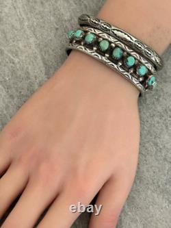 OLD Vintage Native American Navajo NINE Turquoise Sterling silver Bracelet