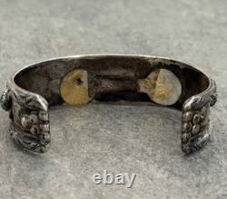 OLD Vintage Native American Navajo NINE Turquoise Sterling silver Bracelet