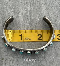 OLD Vintage Native American Navajo NINE Turquoise Sterling silver Bracelet