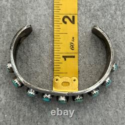 OLD Vintage Native American Navajo NINE Turquoise Sterling silver Bracelet