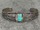 OLD Vintage Native American Navajo NUMBER 8 MINE Turquoise Sterling Bracelet