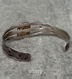 OLD Vintage Native American Navajo NUMBER 8 MINE Turquoise Sterling Bracelet