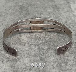 OLD Vintage Native American Navajo NUMBER 8 MINE Turquoise Sterling Bracelet