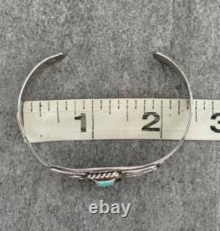 OLD Vintage Native American Navajo NUMBER 8 MINE Turquoise Sterling Bracelet