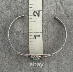 OLD Vintage Native American Navajo NUMBER 8 MINE Turquoise Sterling Bracelet