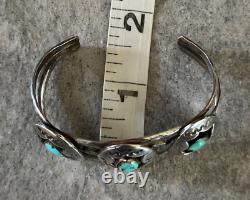 OLD Vintage Native American Navajo Shadowbox Turquoise Sterling silver Bracelet