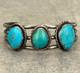 OLD Vintage Native American Navajo THREE Turquoise Sterling Bracelet 32.5g