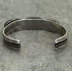 OLD Vintage Native American Navajo Turquoise Carinated Sterling Bracelet 46g