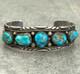 OLD Vintage Native American Navajo Turquoise Chiseled Sterling Bracelet 7 in
