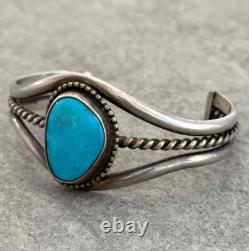 OLD Vintage Native American Navajo Turquoise GEM Sterling silver Bracelet 33g