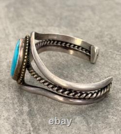 OLD Vintage Native American Navajo Turquoise GEM Sterling silver Bracelet 33g