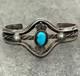OLD Vintage Native American Navajo Turquoise HANDMADE CARINATED silver Bracelet