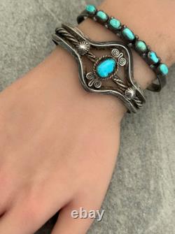 OLD Vintage Native American Navajo Turquoise HANDMADE CARINATED silver Bracelet OLD Vintage Native American Navajo Turquoise HANDMADE CARINATED silver Bracelet