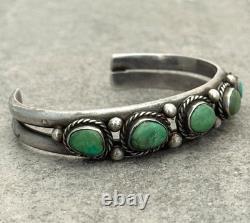 OLD Vintage Native American Navajo Turquoise Sterling Bracelet 40.7g 6.9 in