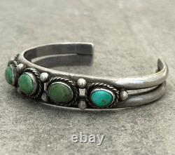 OLD Vintage Native American Navajo Turquoise Sterling Bracelet 40.7g 6.9 in