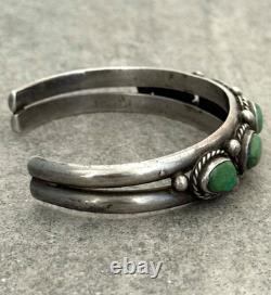OLD Vintage Native American Navajo Turquoise Sterling Bracelet 40.7g 6.9 in