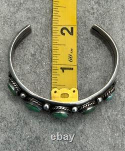 OLD Vintage Native American Navajo Turquoise Sterling Bracelet 40.7g 6.9 in