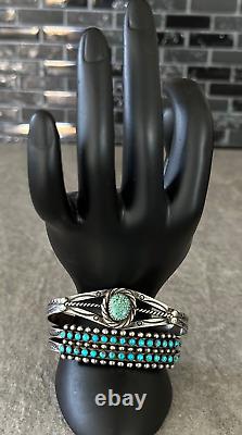 OLD Vintage Native American Navajo Turquoise Sterling silver Bracelet -L