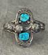 OLD Vintage Native American Navajo Turquoise Sterling silver Bracelet Signed